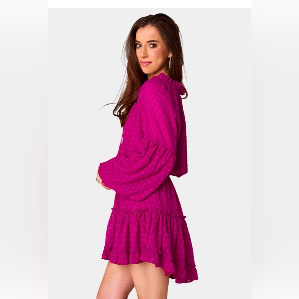 BuddyLove Zozo elastic waist mini dress-pink lady